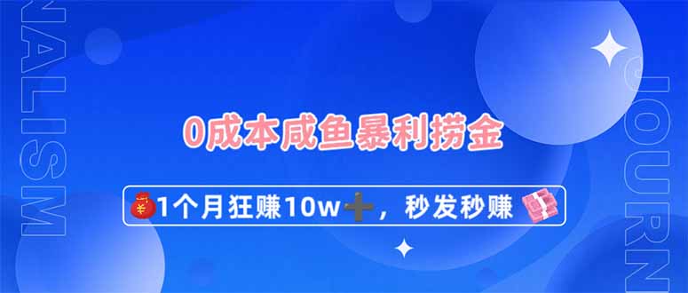 (14257期)0成本闲鱼暴利捞金,1个月狂赚10W+,秒发秒赚新玩法-安小熙网创平台