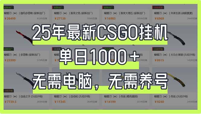 (14178期)25年最新CSGO挂机系统,单日1000+,无需电脑,无需养号,0基础可上手-安小熙网创平台