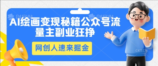 AI绘画变现秘籍：公众号流量主副业狂挣，网创人速来掘金-安小熙网创平台