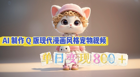 AI制作Q版现代漫画风格宠物视频,单日变现几张-安小熙网创平台