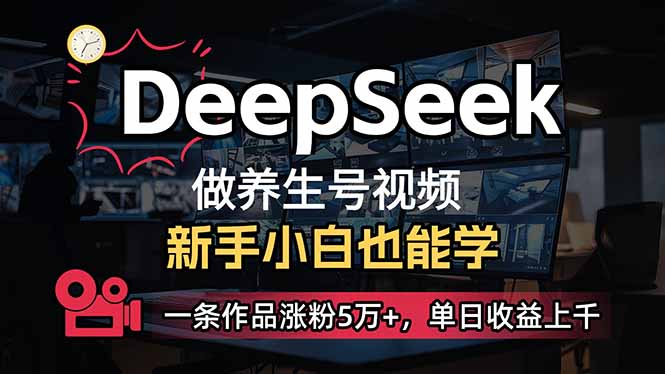 (14199期)小白用DeepSeek做养生号,一条作品涨粉5万+,单日收益上千-安小熙网创平台