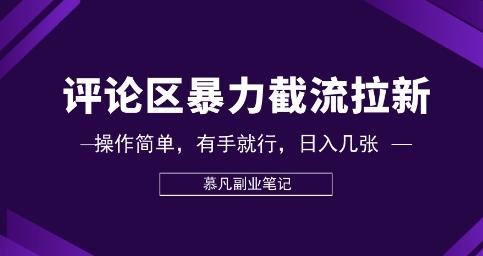 评论区暴力截流拉新：捡钱项目，操作简单，有手就行，日入几张-安小熙网创平台
