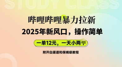 哔哩哔哩暴力拉新:2025年新风口,一单12元,一天数张(附开白渠道和保姆级教程)-安小熙网创平台