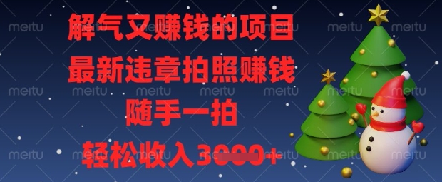 解气又挣钱的项目，最新违章拍照挣钱，随手一拍，轻松收入数张【揭秘】-安小熙网创平台